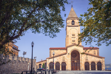 Obraz premium San Pedro's church in at Gijon, Asturias, northern Spain
