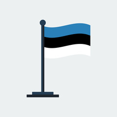Flag of Estonia. Flag stand. Vector illustration