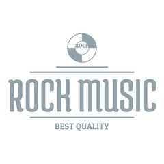 Quality rock music logo, simple gray style