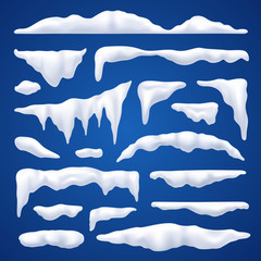 Fototapeta premium Snow Capes And Piles Winter Set