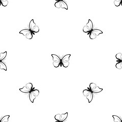 Butterfly pattern seamless black