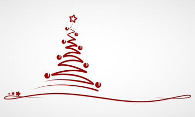 Weihnachten - Grußkarte "Abstrakter Weihnachtsbaum" (in Rot)