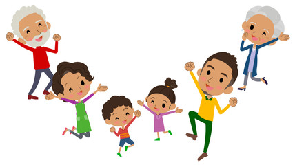 family three generations black_jump