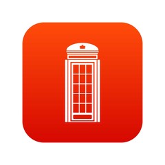 Phone booth icon digital red