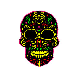 Happy Halloween skull and Day of the dead icon