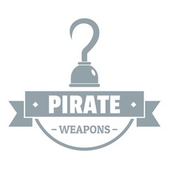 Pirate weapon logo, simple gray style