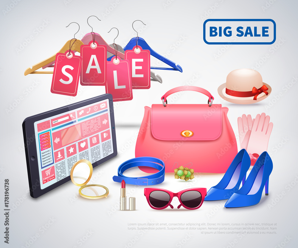 Poster Big Sale Accessories Composition