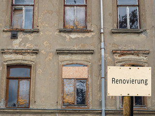 Altes Haus Schild Renovierung