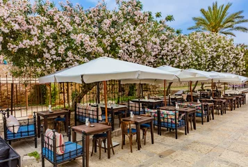 Photo sur Plexiglas moyen-Orient restaurants of Old Souk Byblos Jbeil in Lebanon Middle east