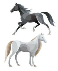 Obraz na płótnie Canvas Stylized Horses