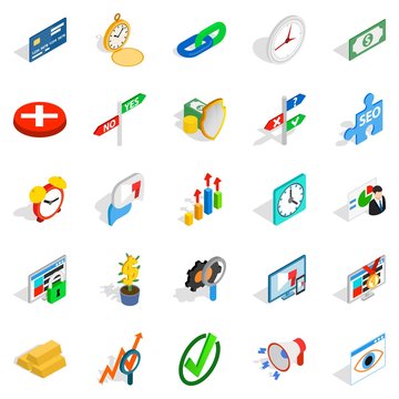 Swap Icons Set, Isometric Style