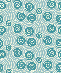 Mint and blue seamless pattern