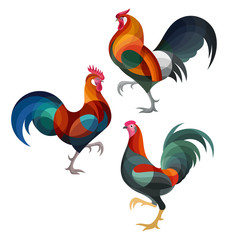 Stylized Chickens - Roosters