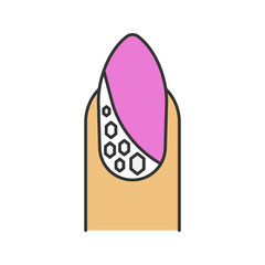 Nail design with rhinestones color icon