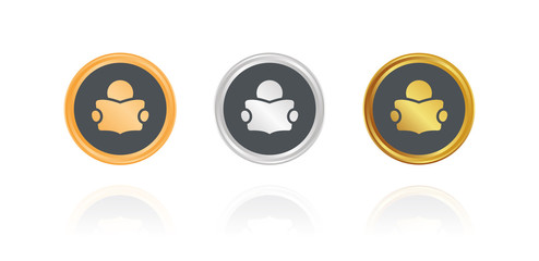 Leser - Bronze, Silber, Gold Buttons