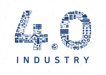 Industry 4.0 vector illustration background. Internet of things concept 