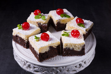 Delicious cherry cream cake
