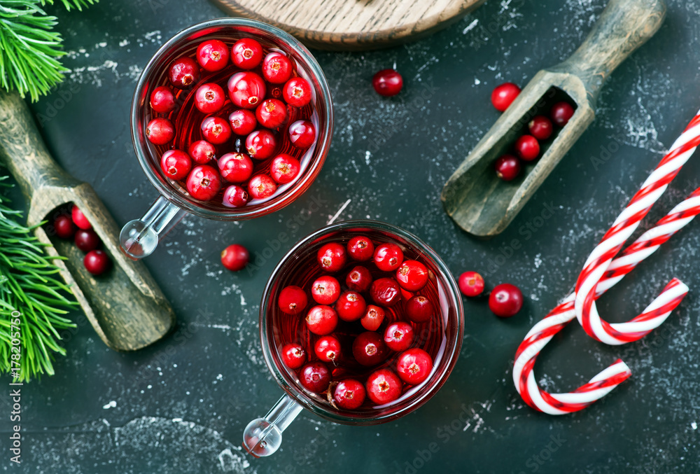 Canvas Prints cranberry drink and berries