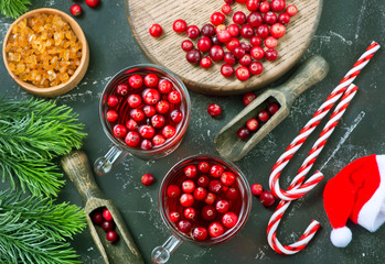cranberry drink and berries