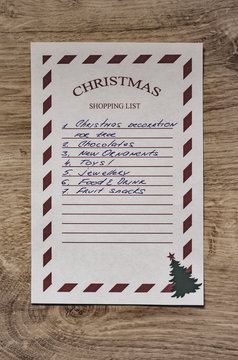 Christmas Shopping List.