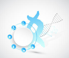 Science template, wallpaper or banner with a DNA molecules.