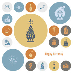 Happy Birthday Icons Set
