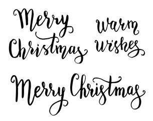 Merry Christmas and Warm wishes hand lettering quotes

