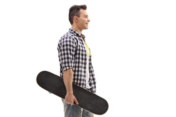 Young man with a skateboard