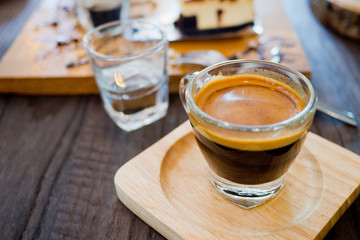hot coffee cup on table at morning. relax time