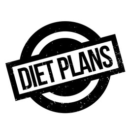 Diet Plans rubber stamp. Grunge design with dust scratches. Effects can be easily removed for a clean, crisp look. Color is easily changed.