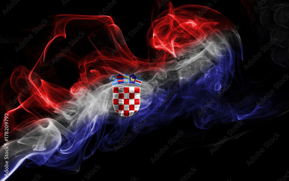 Wall mural Croatia flag smoke