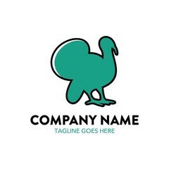 turkey chicken logo vector illustration. editable. flat color.