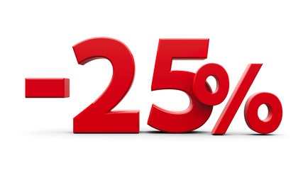 Red minus twenty five percent
