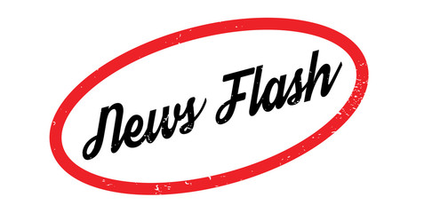 News Flash rubber stamp. Grunge design with dust scratches. Effects can be easily removed for a clean, crisp look. Color is easily changed.