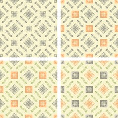 set of four vintage seamless patterns.