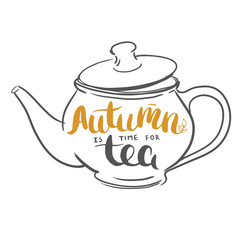 autumn tea lettering