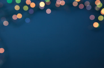 christmas lights on dark background