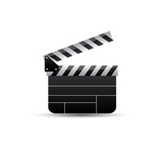 Realistic clapper.cinema.Board on a white background.film.time.vector illustration.


