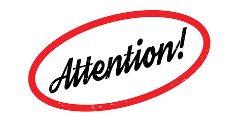 Attention rubber stamp. Grunge design with dust scratches. Effects can be easily removed for a clean, crisp look. Color is easily changed.
