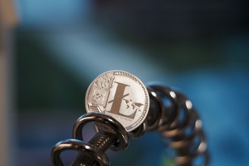 Metal litecoin coin