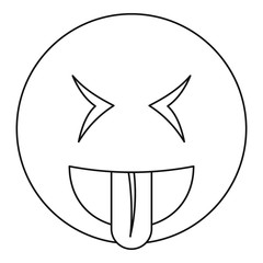 Smile icon vector thin line