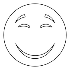 Smile icon vector thin line