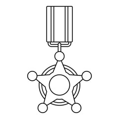 Medal icon vector thin line