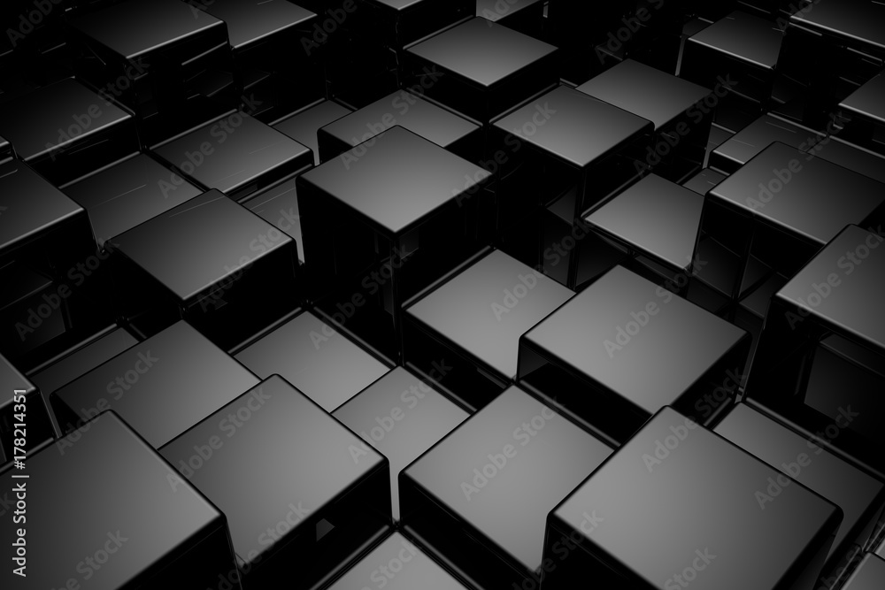 Poster abstract background of cubes. 3d rendering.