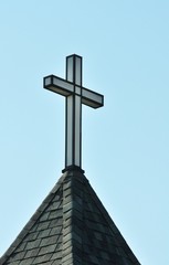 Cross on steeple