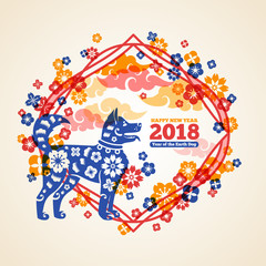 Chinese 2018 New Year Creative Concept with Dog