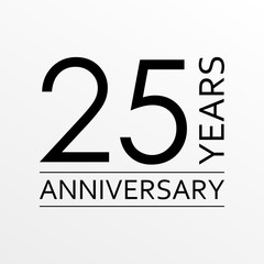 25 years anniversary icon. Anniversary decoration template. Vector illustration.