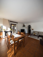 Living room with leather chaise longue