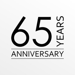 65 years anniversary icon. Anniversary decoration template. Vector illustration.