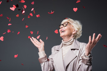 lady with heart shaped confetti